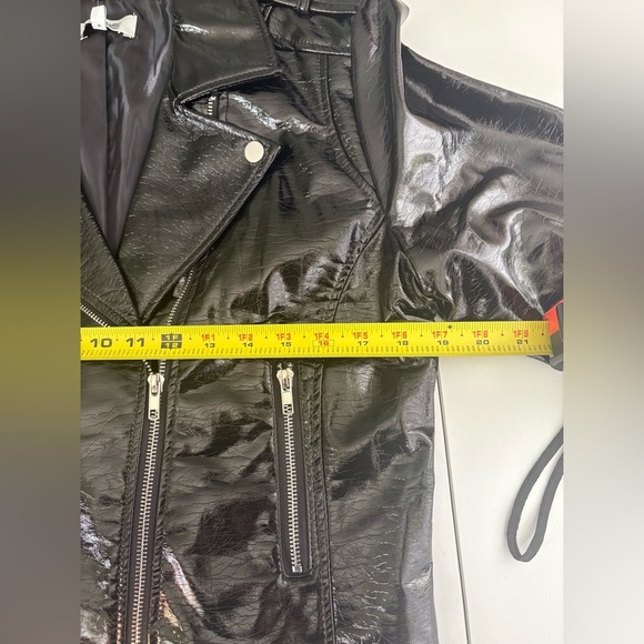 NEW Faux Vegan Leather Fashion Black Moto Jacket Charlotte Russe Size Large 0339 - Picture 8 of 12